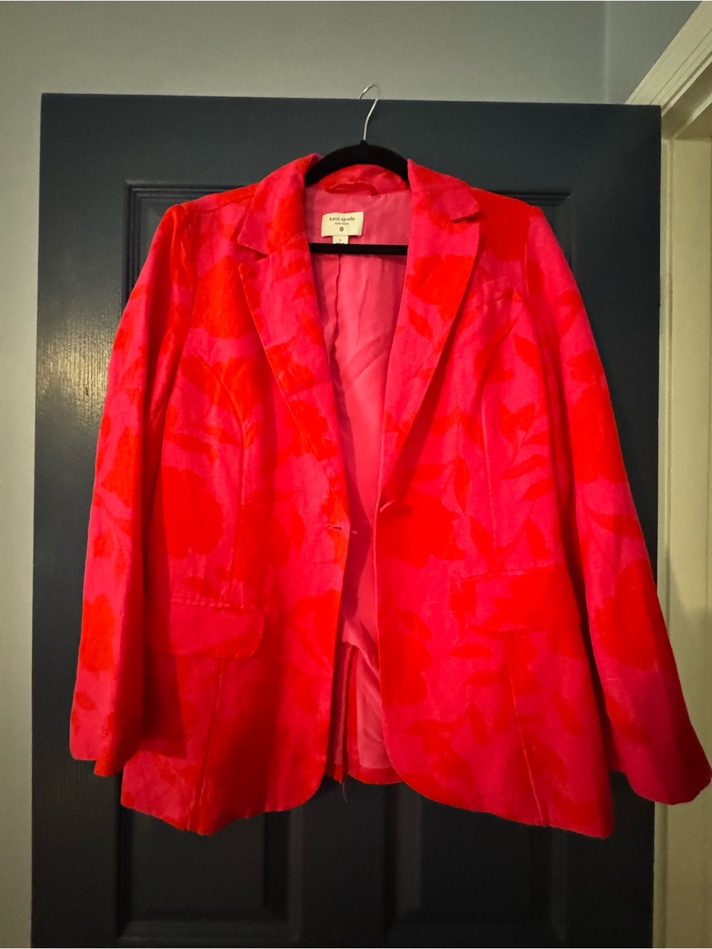 Women's Pink & Red Floral Blazer Jacket